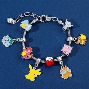 Silver Plated Pokémon Themed Charm Bracelet